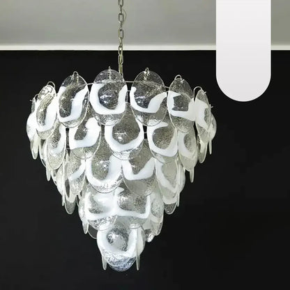 Exquisite Murano Transparent Glass Chandelier