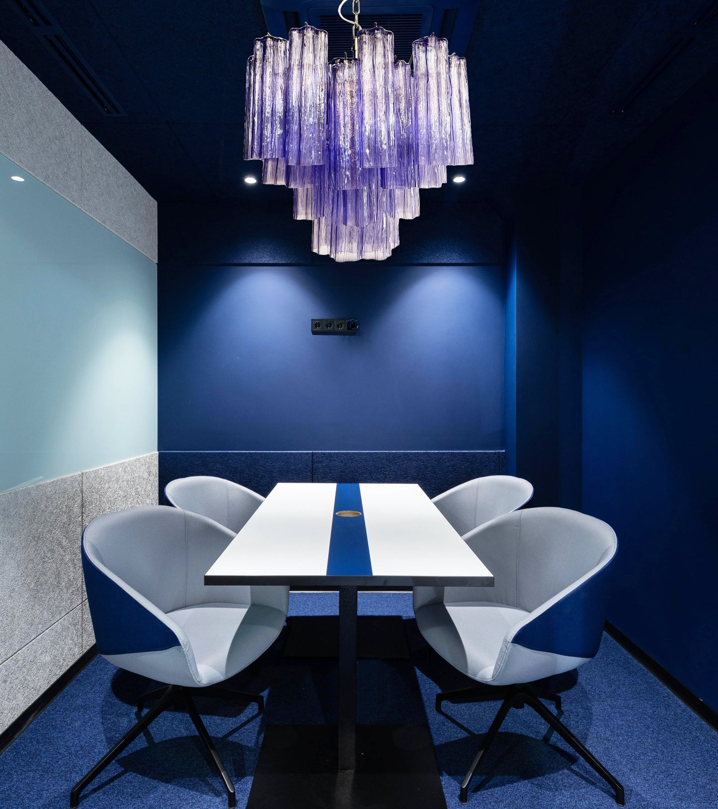 Fantastic Murano Amethyst Glass Tube Chandelier