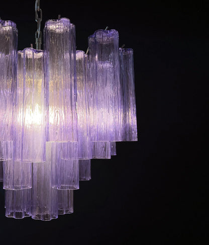 Fantastic Murano Amethyst Glass Tube Chandelier