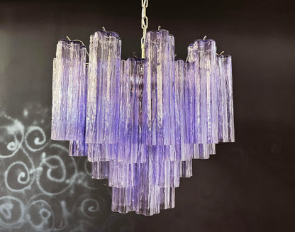 Fantastic Murano Amethyst Glass Tube Chandelier