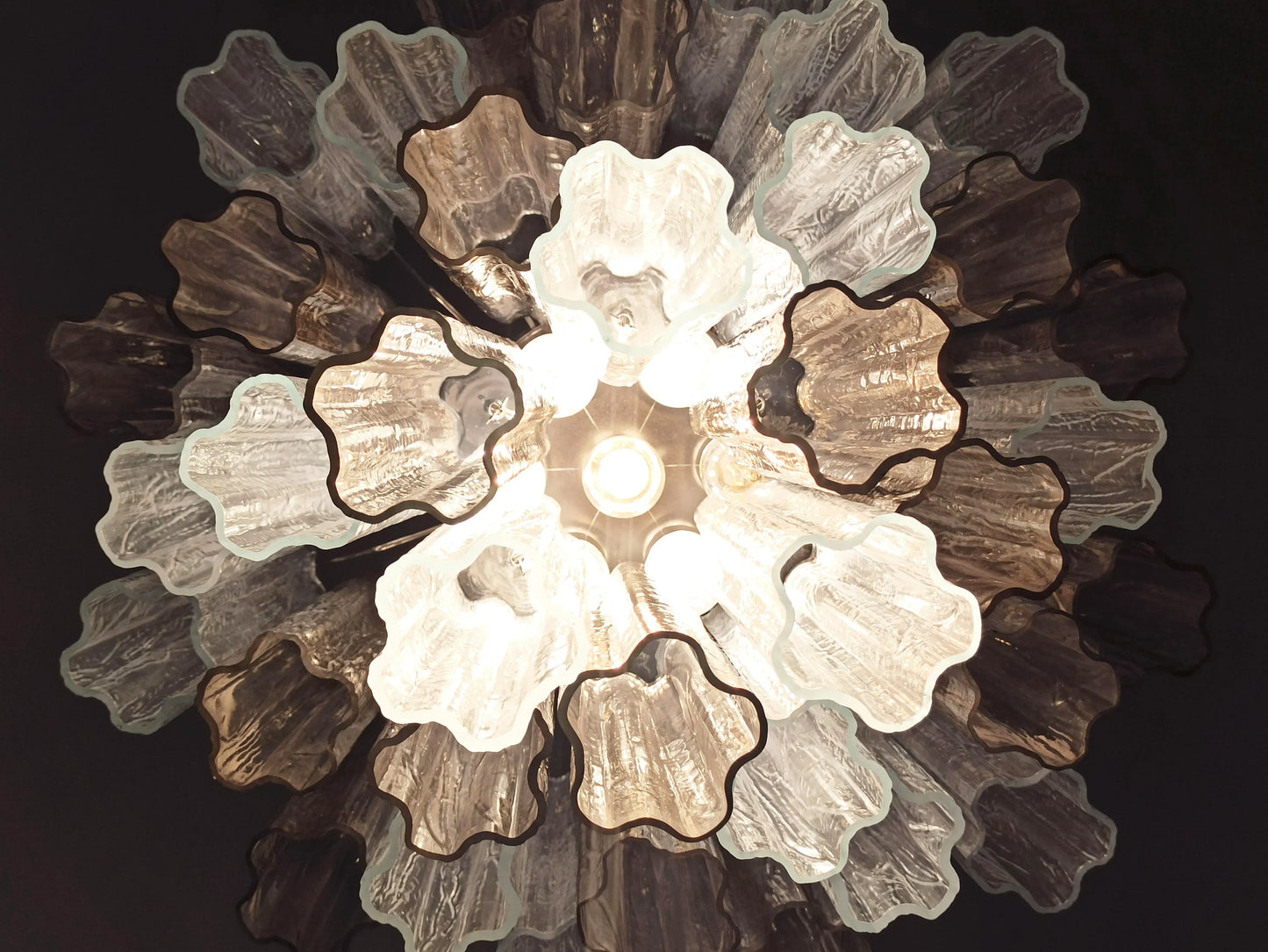 Fantastic Murano Smoked Glass Tube Chandelier