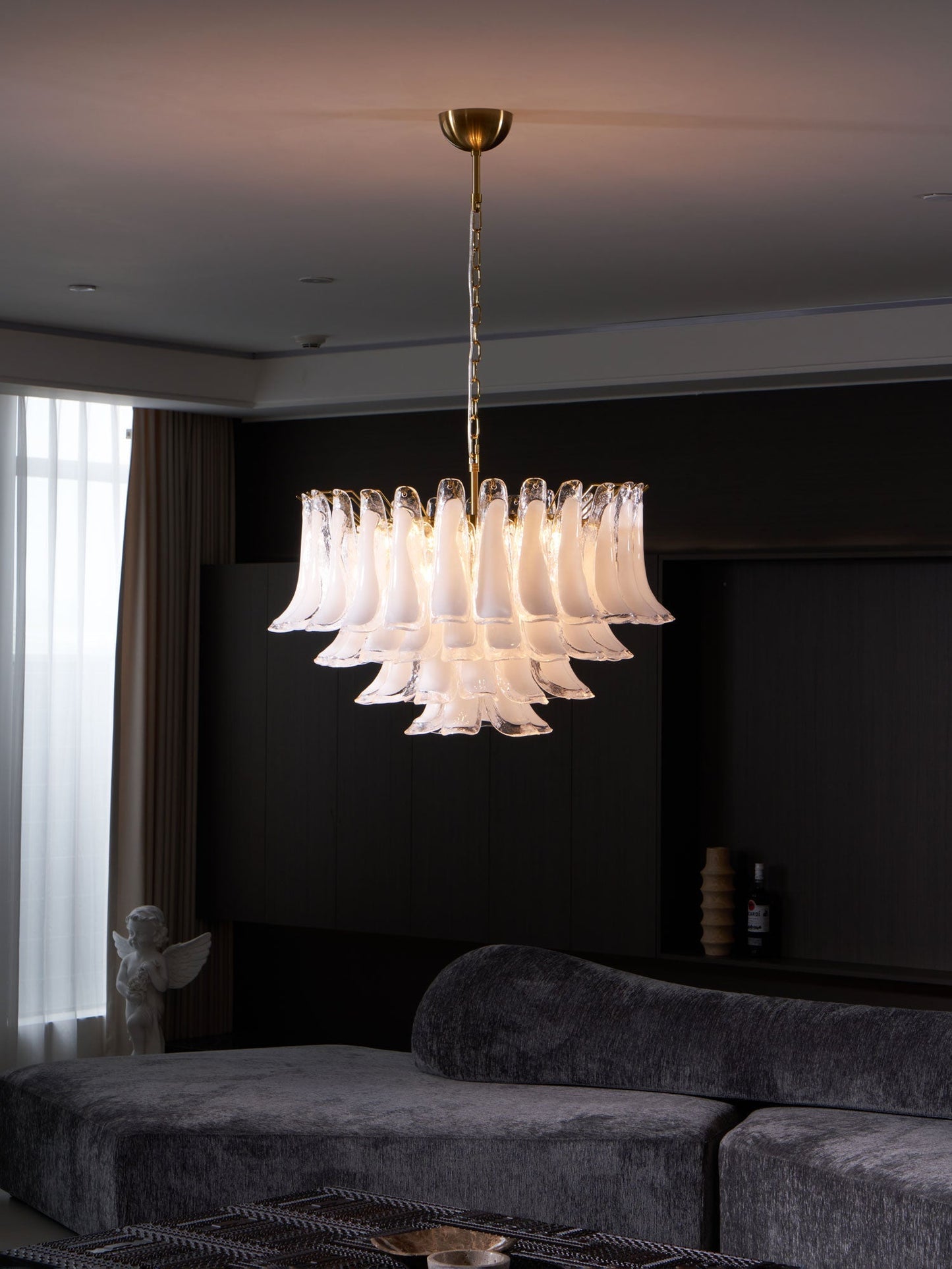 Fiora Pink Glass Chandelier