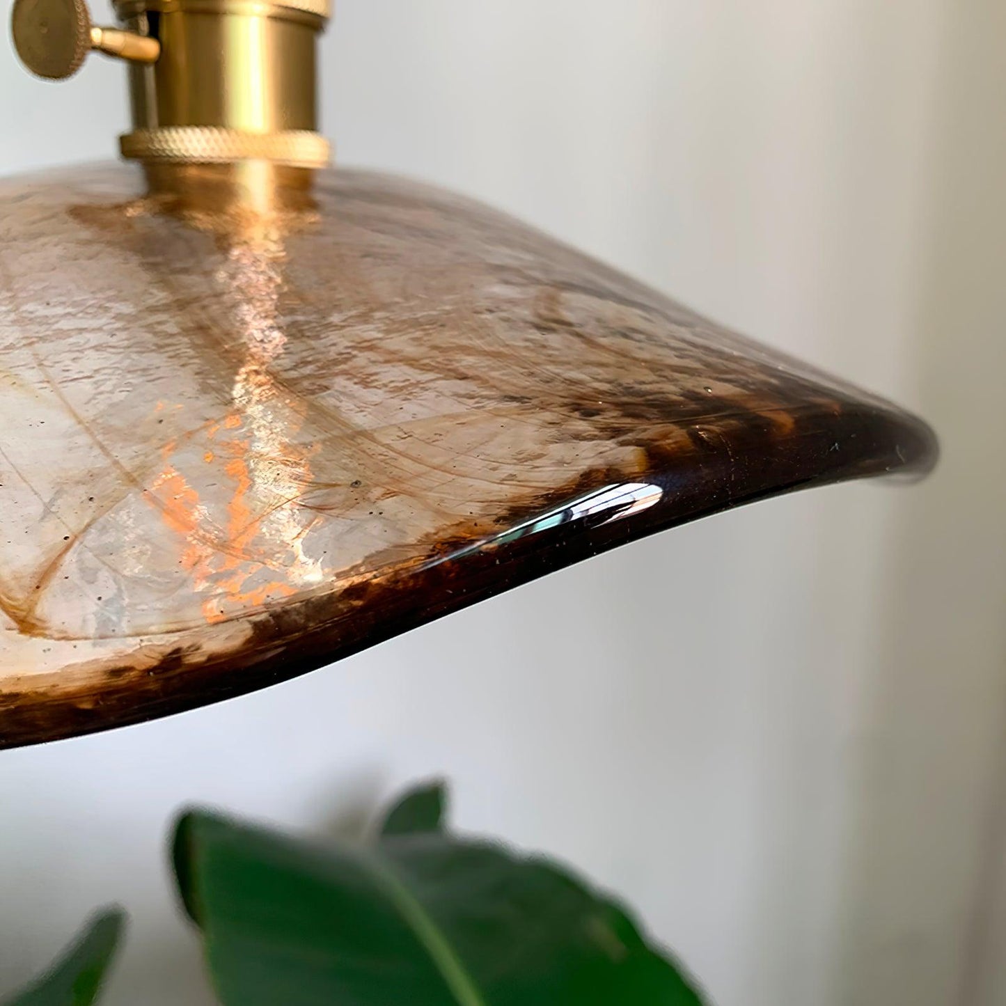 Flower Petal Glass Pendant Swag Light