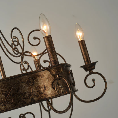 Franklin Rust Candlestick Chandelier