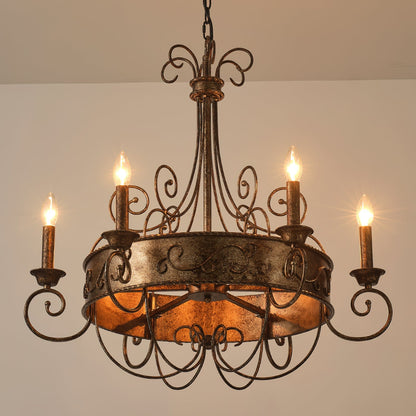 Franklin Rust Candlestick Chandelier