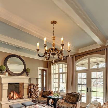 Giltwood Wood Chandelier
