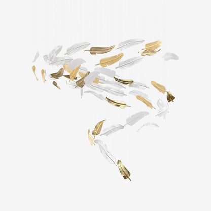 Glass Feathers Flying Chandelier