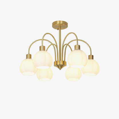 Glass Pumpkin Gold Chandelier