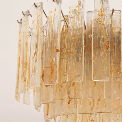 Golden Amber Murano Glass Chandelier