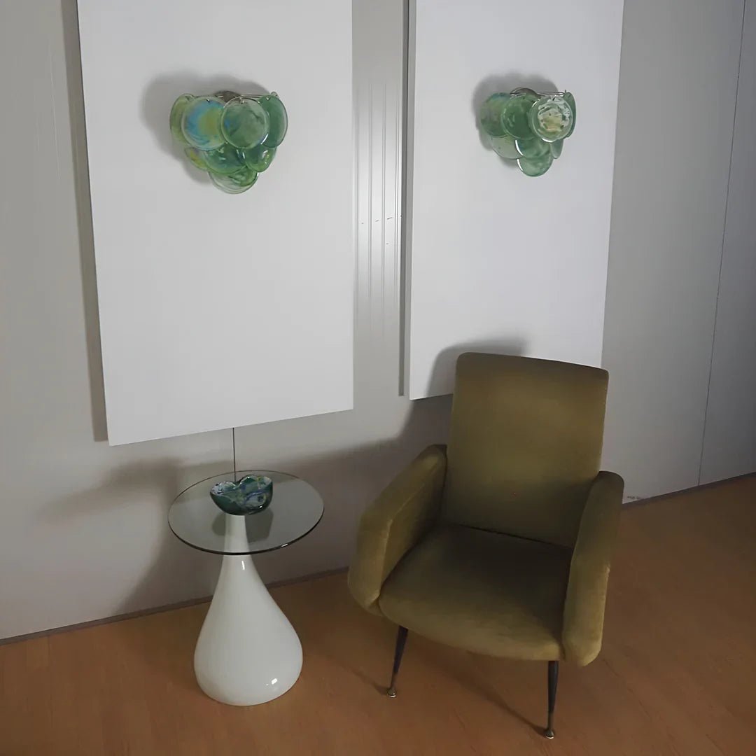 Green Murano Disc Wall Sconce