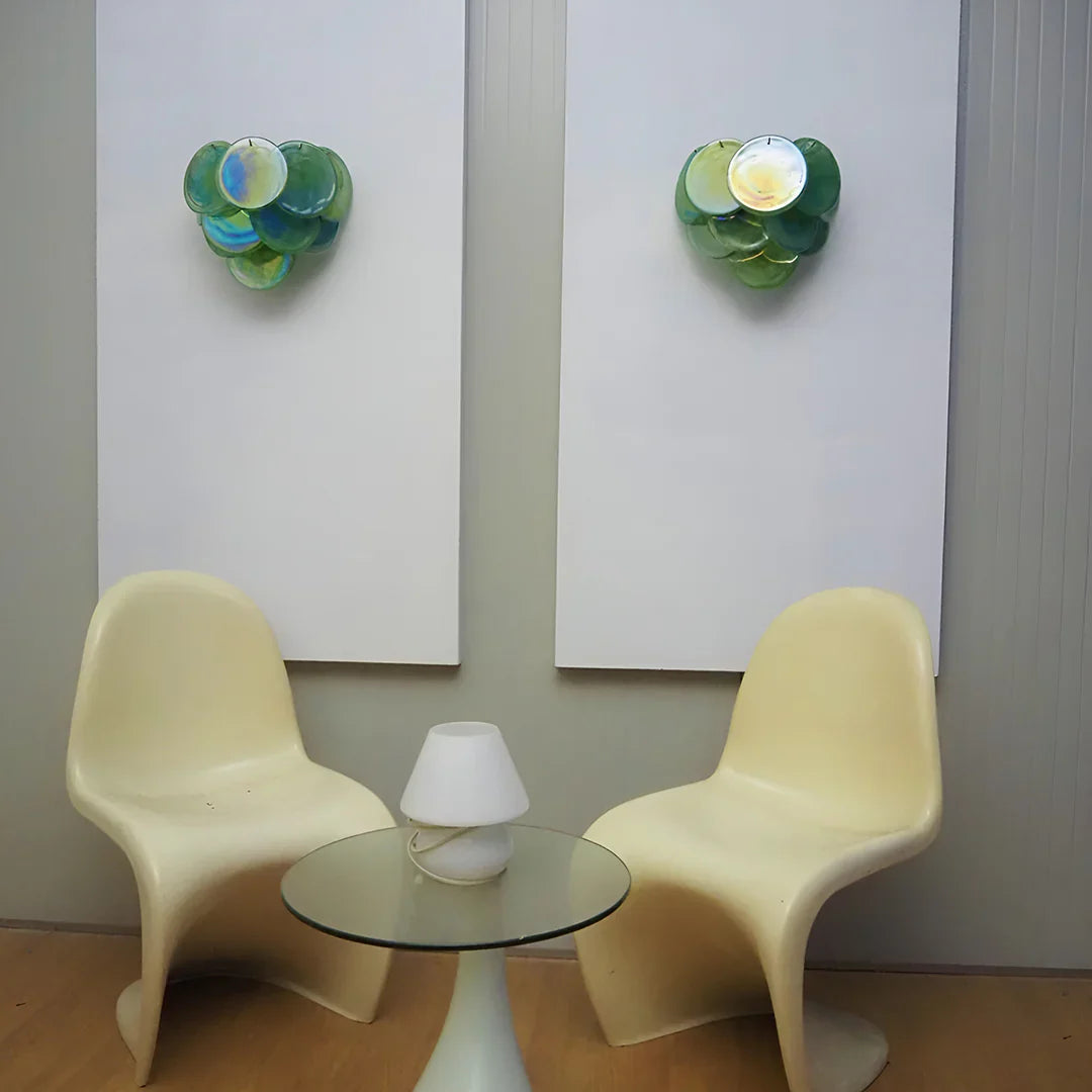 Green Murano Disc Wall Sconce