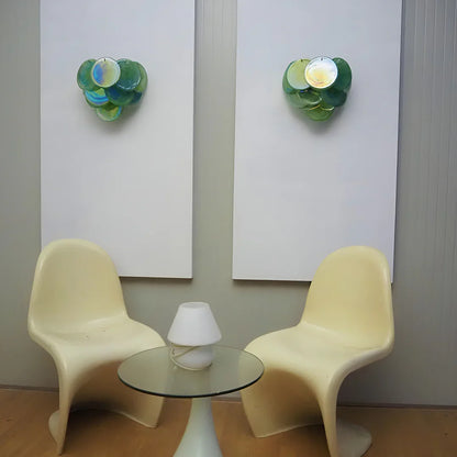 Green Murano Disc Wall Sconce