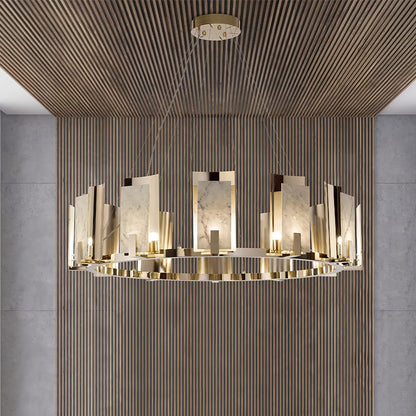 Jessie Alabaster Round Chandelier
