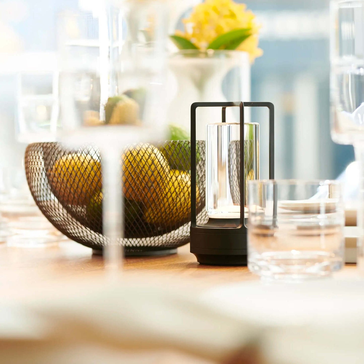 Lantern Cordless Crystal Table Lamp  (built-in battery)