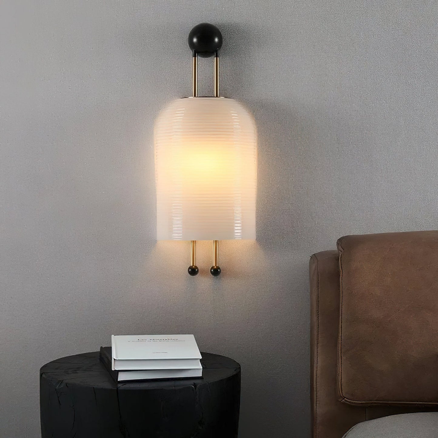 Zelaeora Modern Minimalist Glass Lantern Sconce Wall Lamp