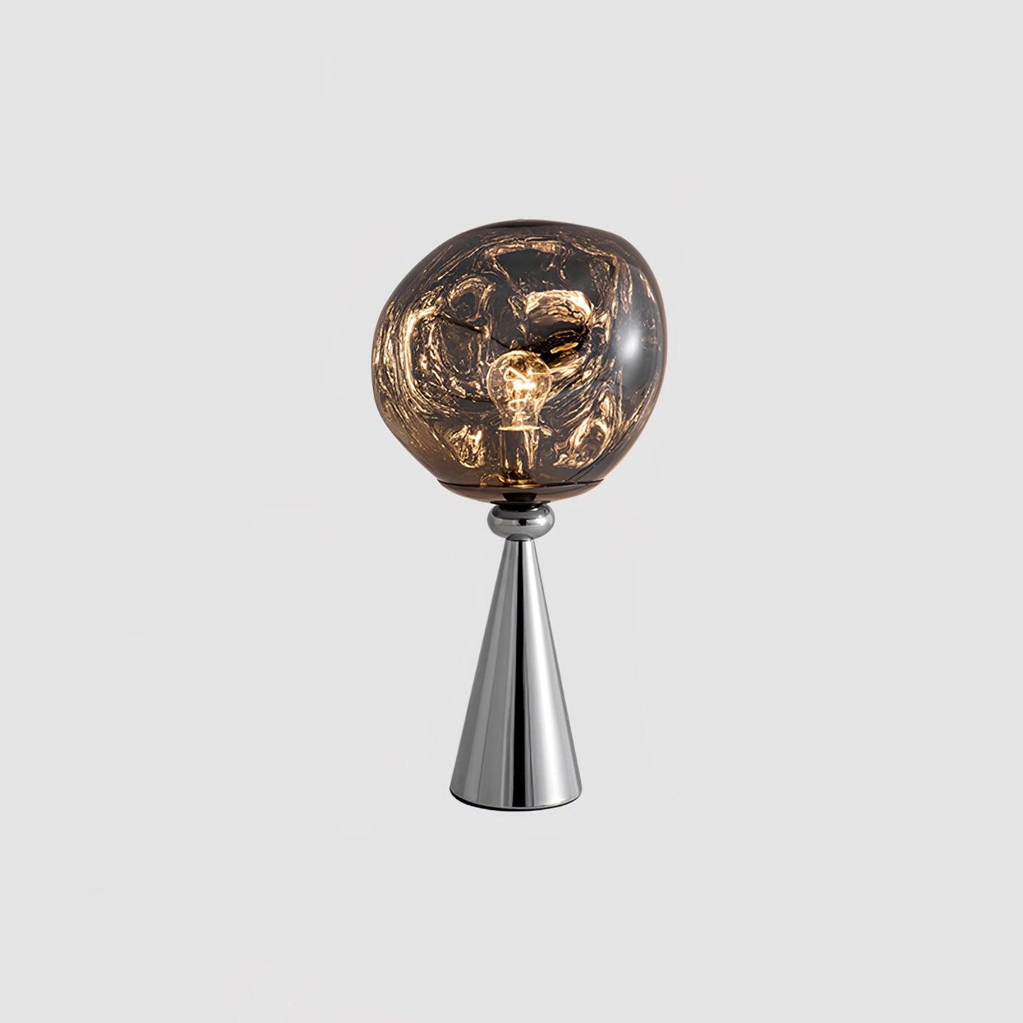 Lava Cone Table Lamp ∅ 11″ X H 17.7″ / Dia 28cm X H 45cm / Chrome & Smoke gray / US Plug Table lamp