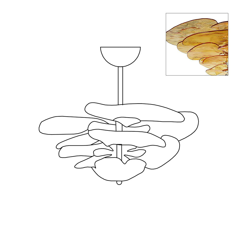 Lotus Leaf Layered Glass Chandelier