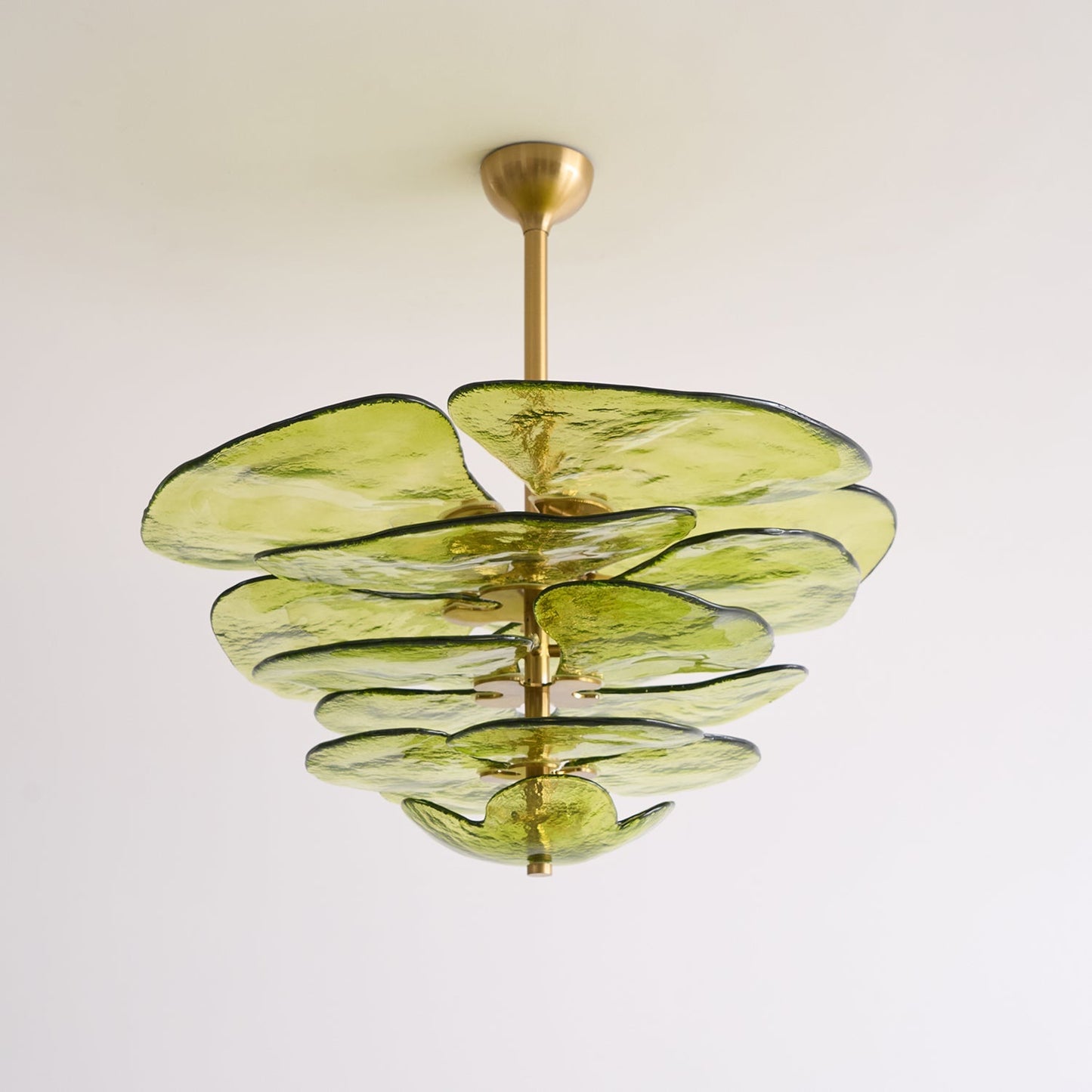 Lotus Leaf Layered Glass Chandelier