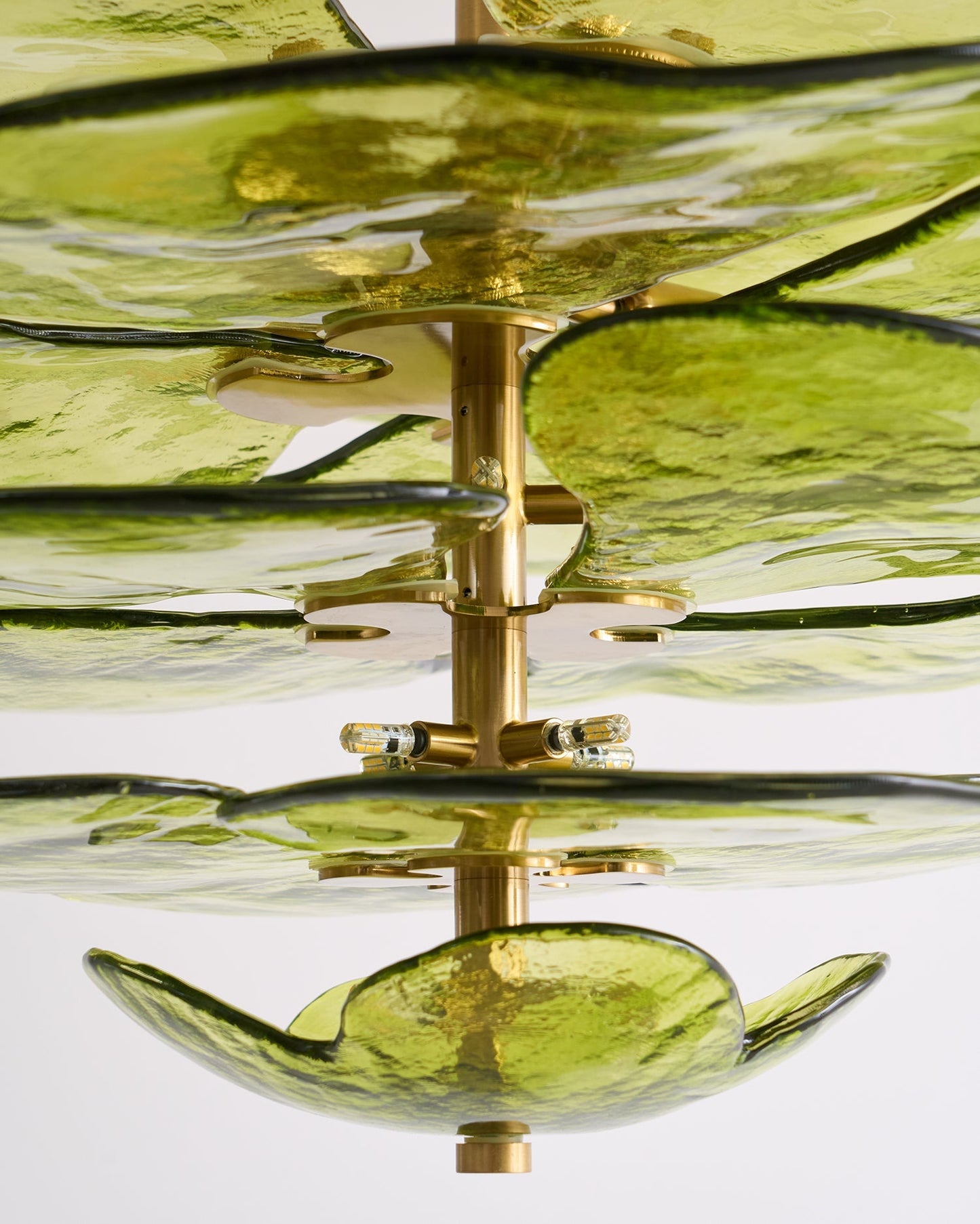 Lotus Leaf Layered Glass Chandelier