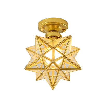 Brass Star Ceiling Light 7.9 Inch