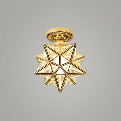 Brass Star Ceiling Light 7.9 Inch