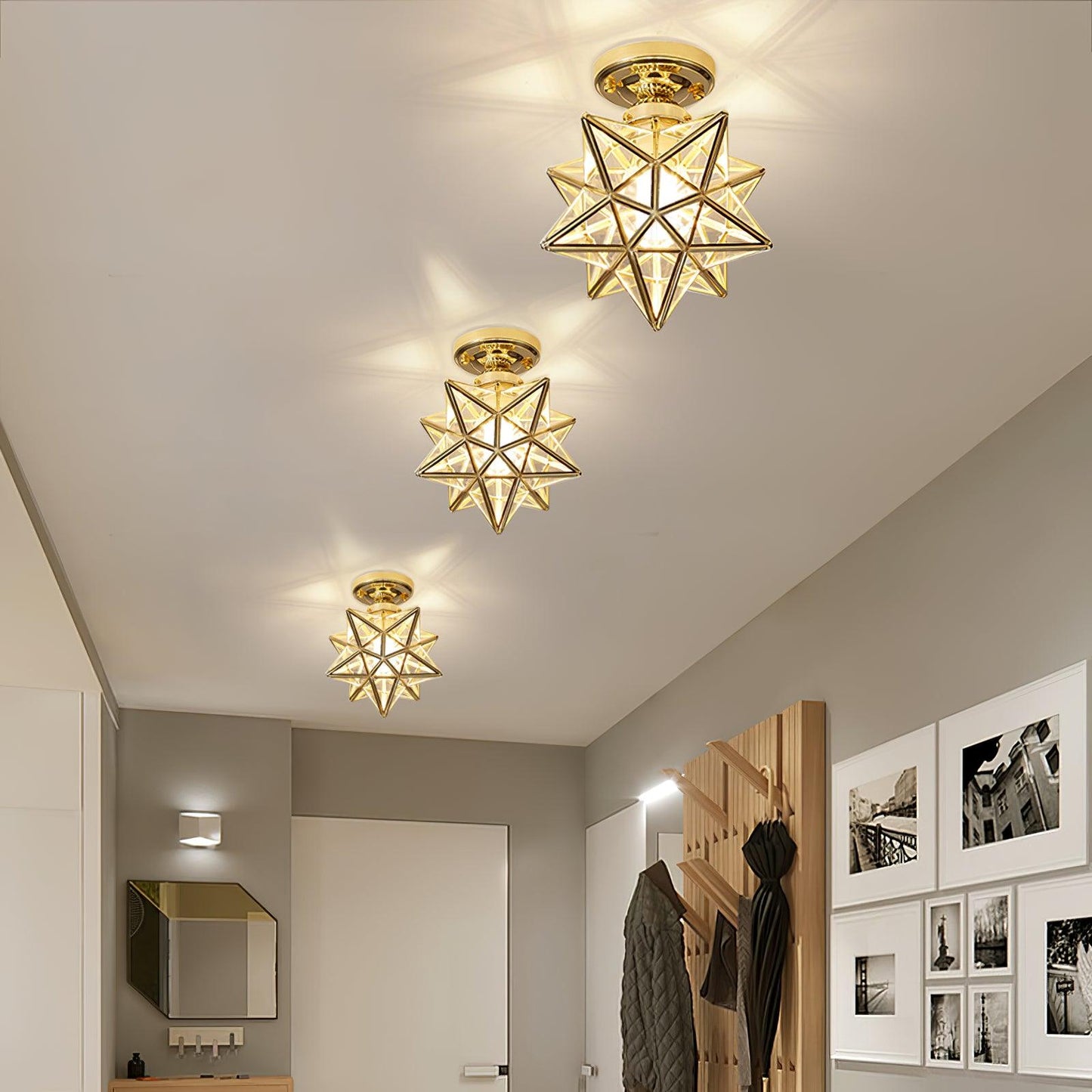Brass Star Ceiling Light 7.9 Inch