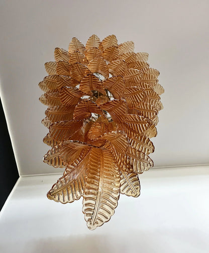 Murano Amber Felch Spiral Chandelier