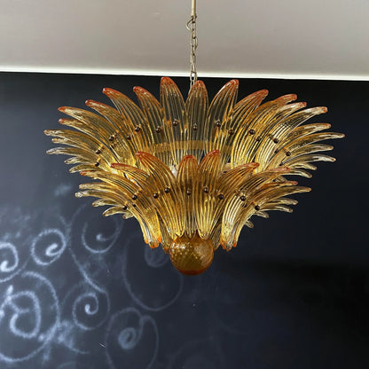 Murano Palmette Amber Chandelier