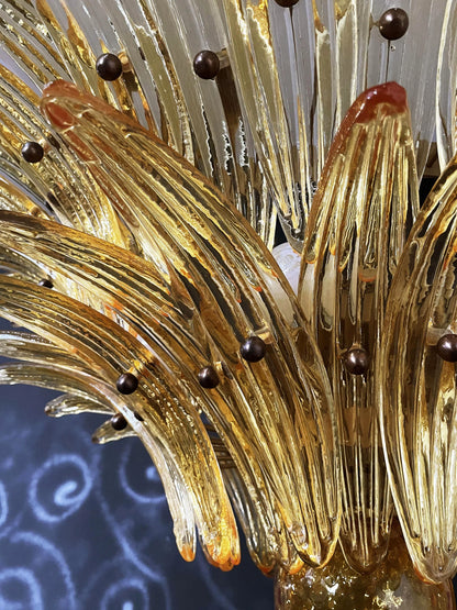 Murano Palmette Amber Chandelier