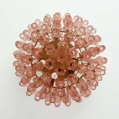 Murano Poliedri Pink Ceiling Light