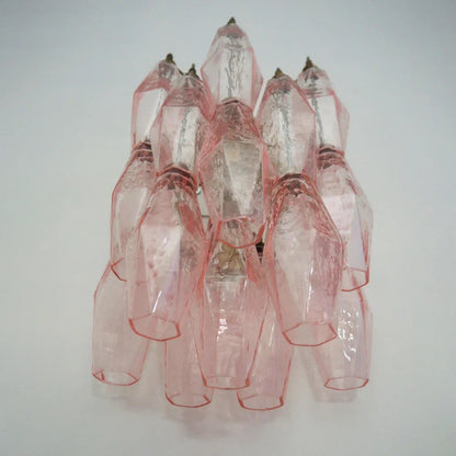 Murano Poliedri Pink Glass Wall Sconces