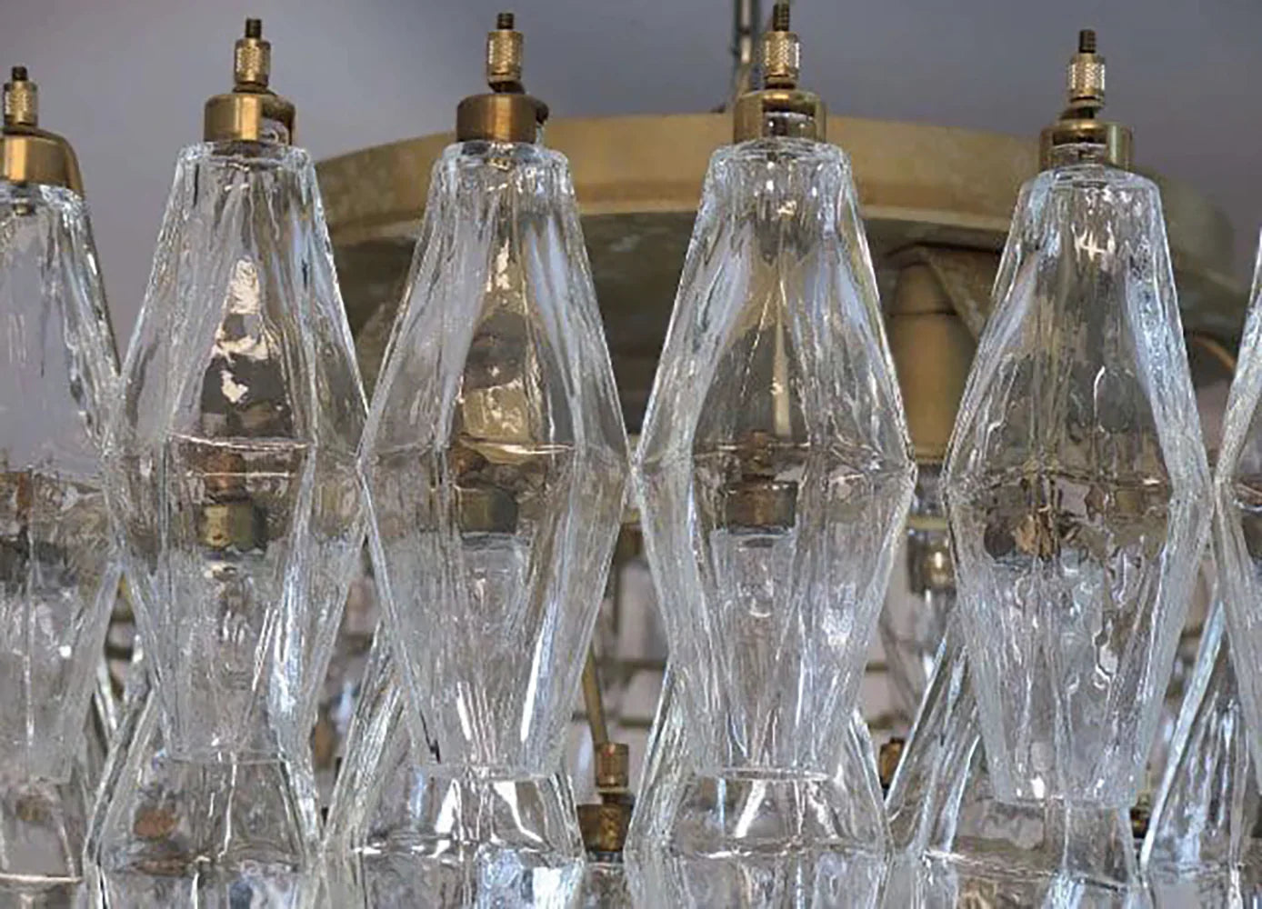 Murano Poliedri Transparent Ceiling Light