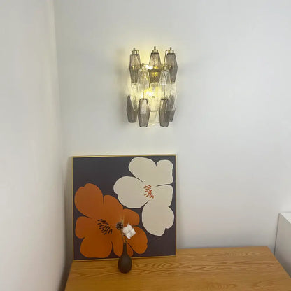 Murano Smoked Transparent Glass Wall Sconces