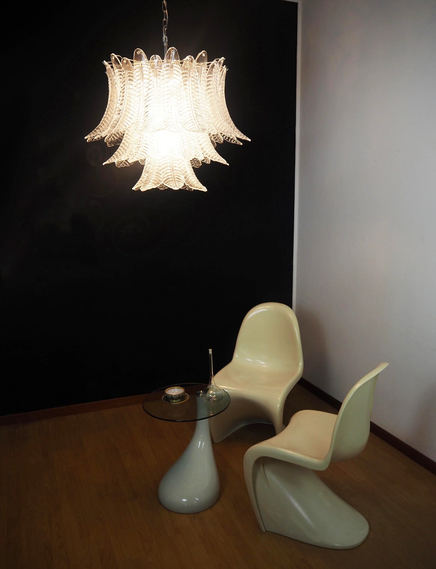 Murano Transparent Ferns Glass Chandelier