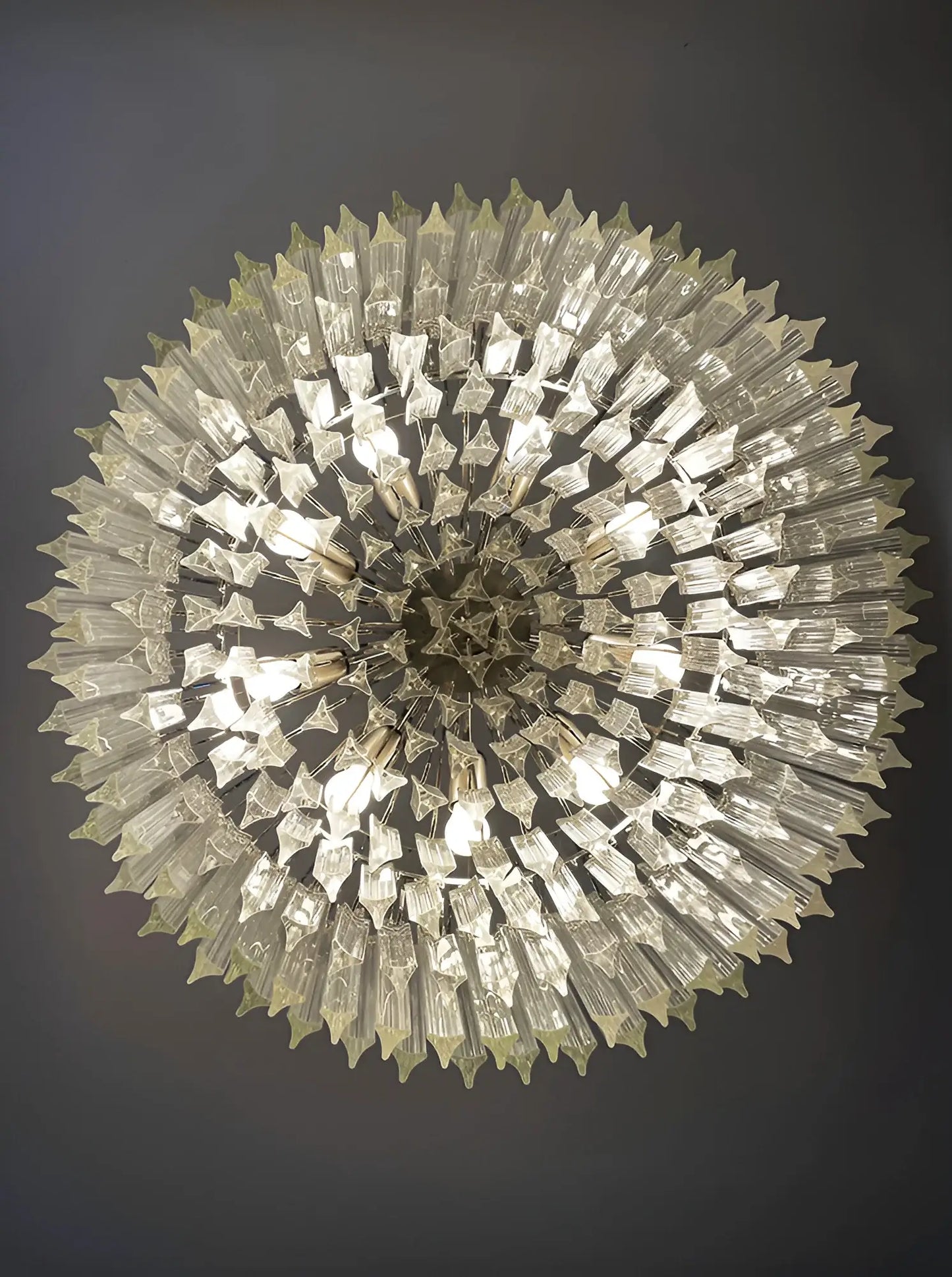 Murano Round Prisms Transparent Chandelier