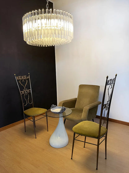 Murano Round Prisms Transparent Chandelier