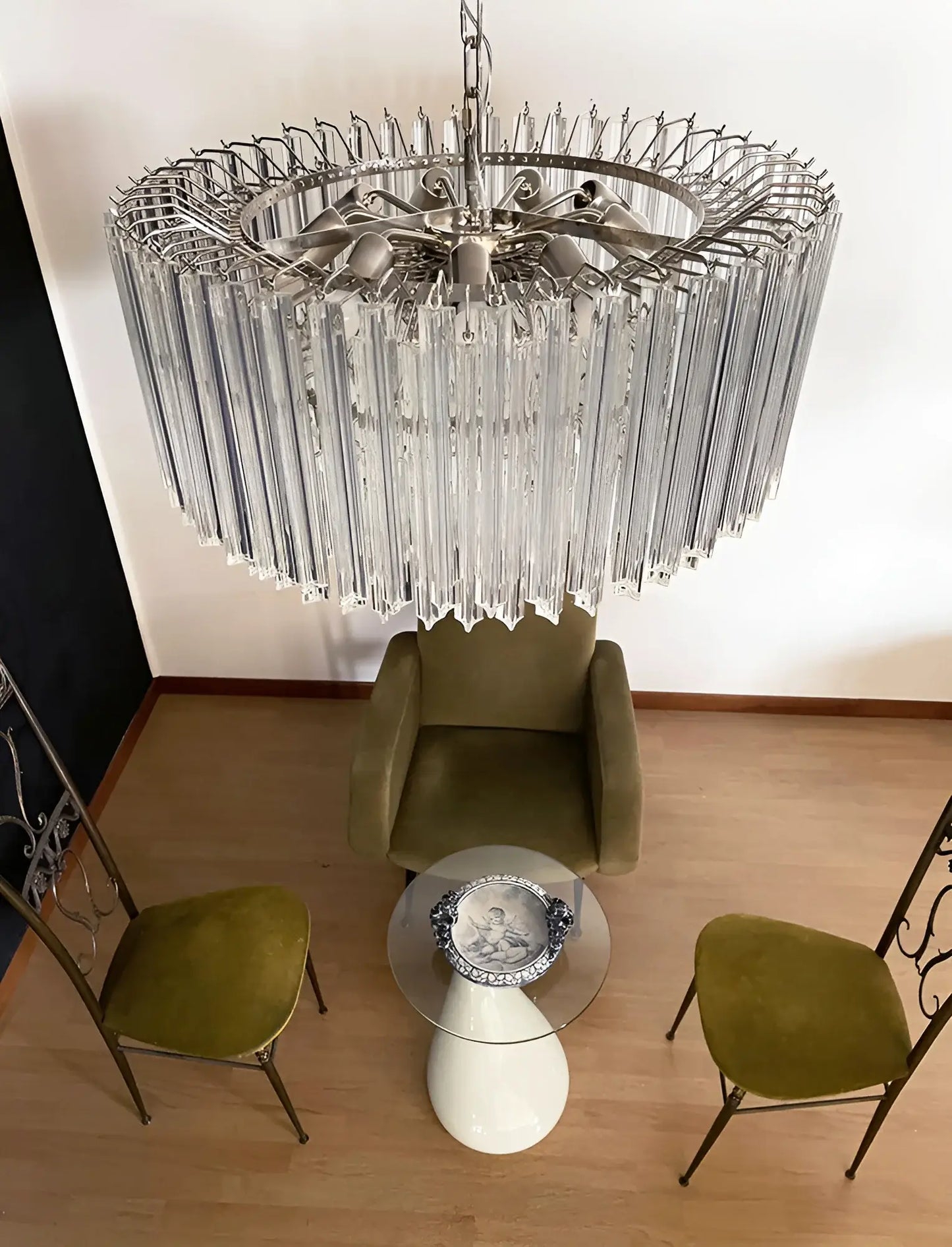 Murano Round Prisms Transparent Chandelier