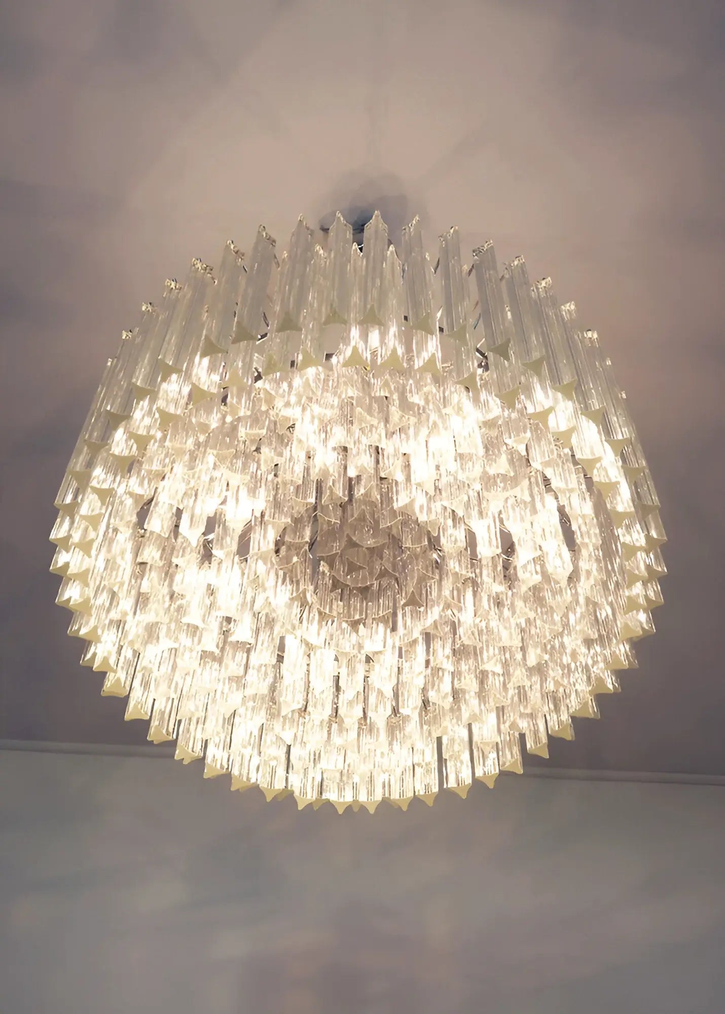 Murano Round Prisms Transparent Chandelier