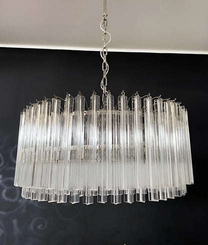 Murano Round Prisms Transparent Chandelier