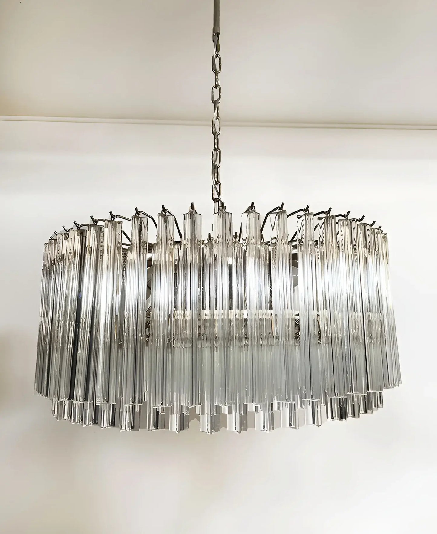 Murano Round Prisms Transparent Chandelier