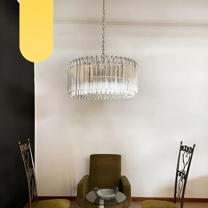 Murano Round Prisms Transparent Chandelier