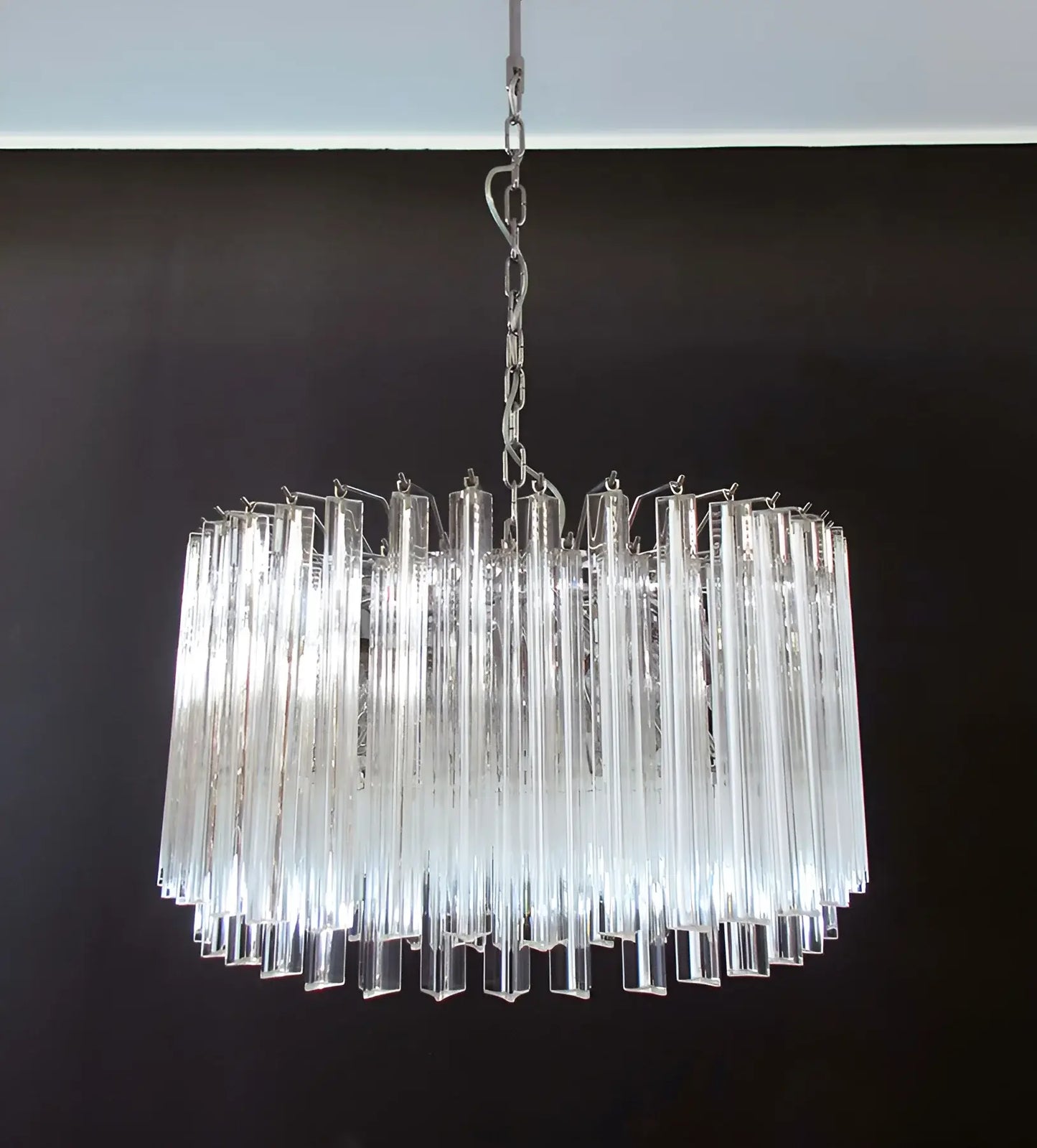 Murano Round Prisms Transparent Chandelier