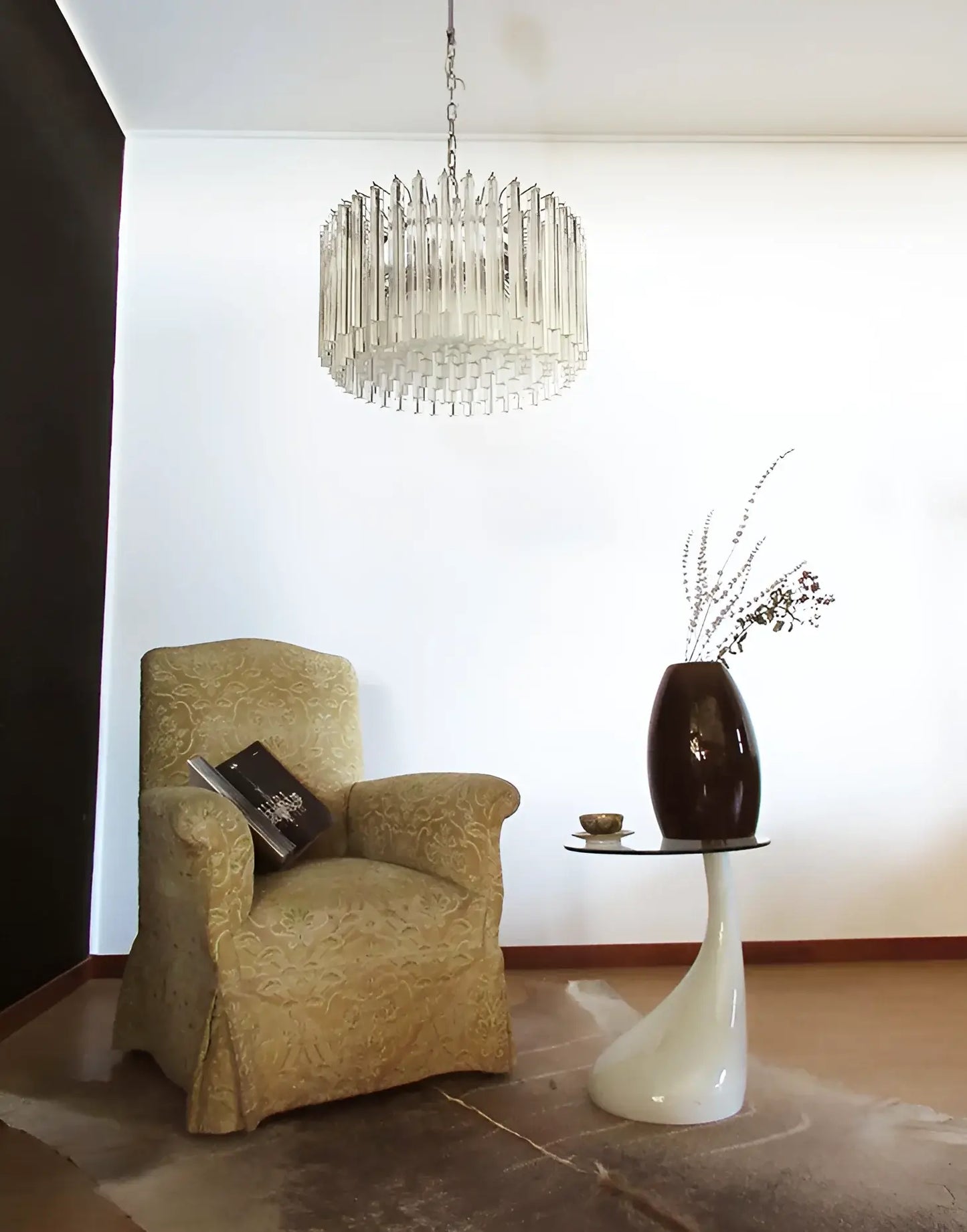 Murano Round Prisms Transparent Chandelier