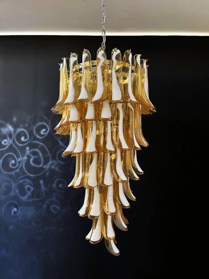 Murano Amber Petals Spiral Chandelier