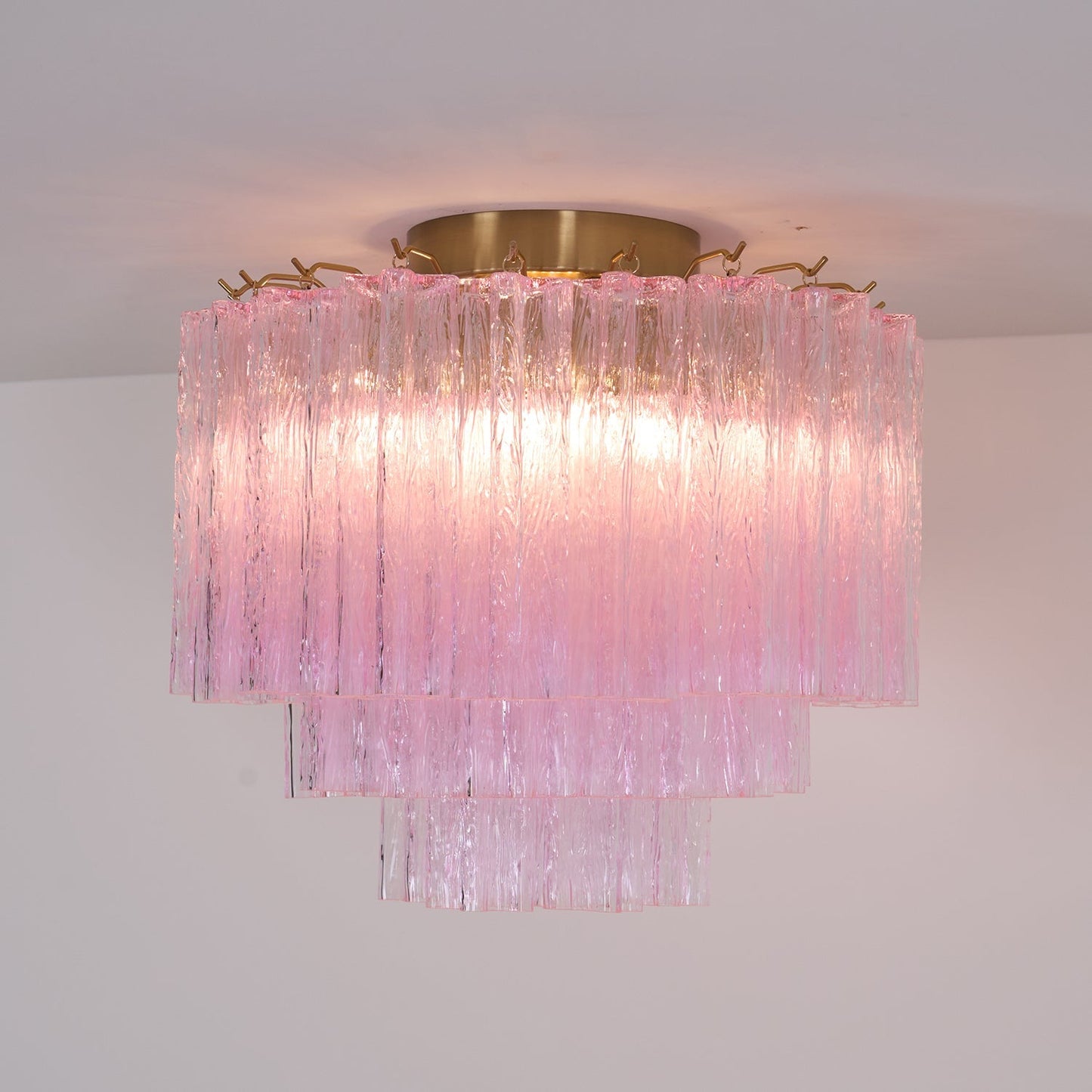 Murano Pink Glass Ceiling Light