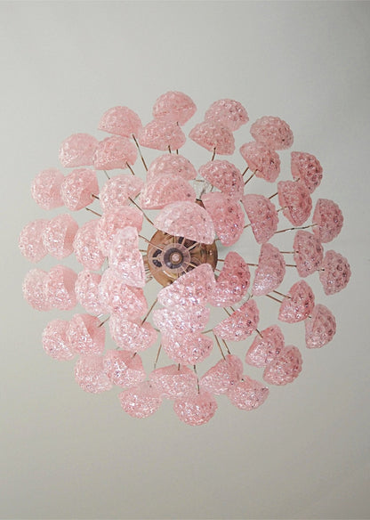 Murano Pink Glass Droplet Chandelier