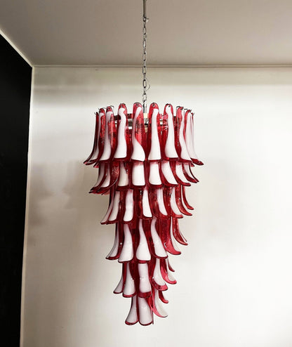 Murano Red Petals Spiral Chandelier