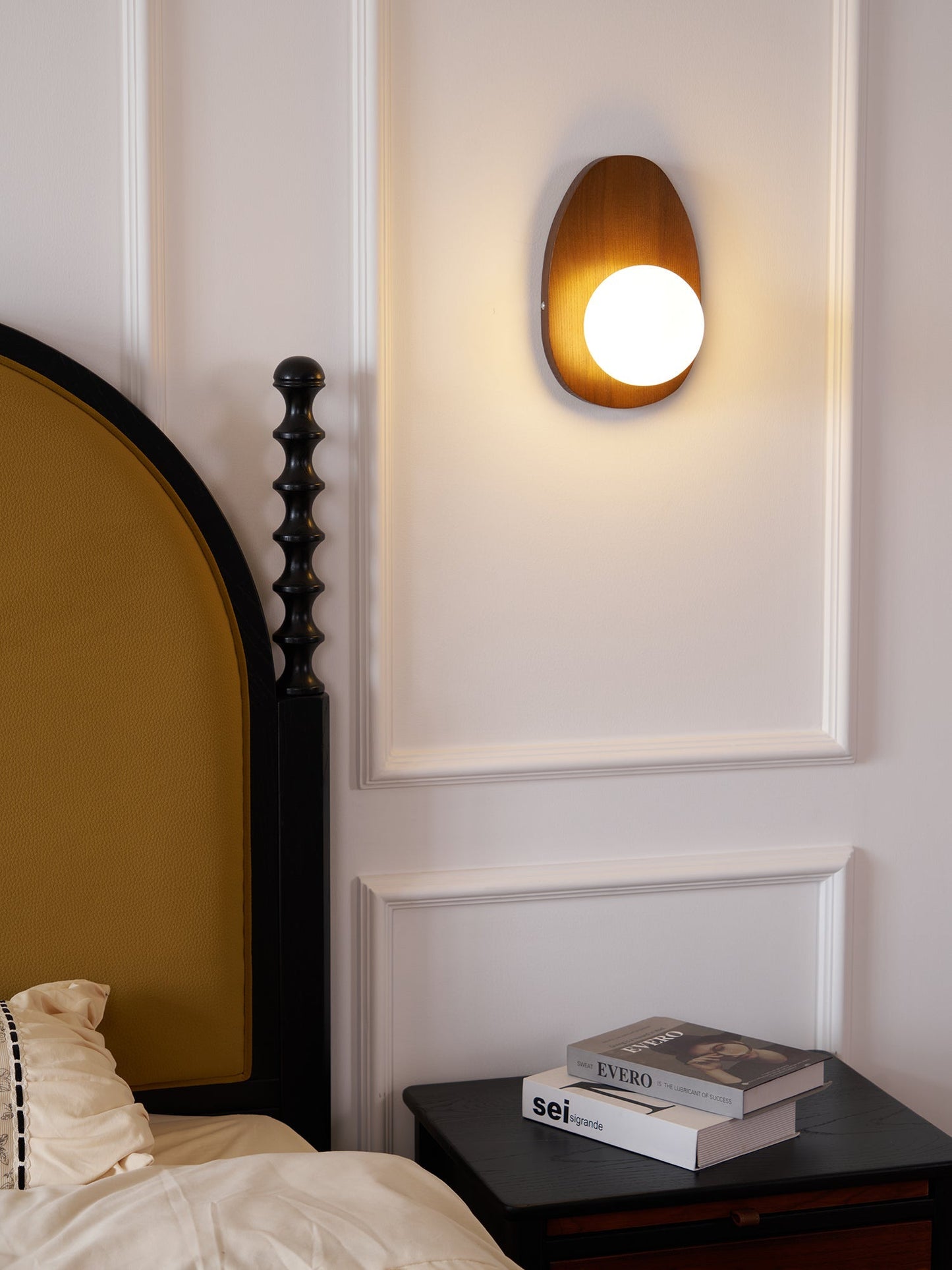 Orba Walnut Plug-in Wall Lamp