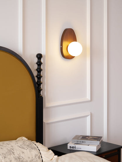 Orba Walnut Plug-in Wall Lamp