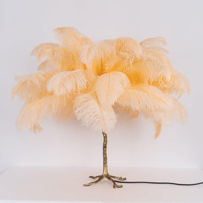 Ostrich Feather Table Lamp